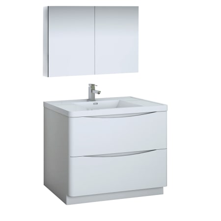 A large image of the Fresca FVN9140 Glossy White