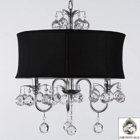 Gallery T40-158 Chrome Modern 3 Light 1 Tier Crystal Drum ...