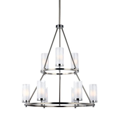 A large image of the Generation Lighting F2987/9 Satin Nickel / Chrome