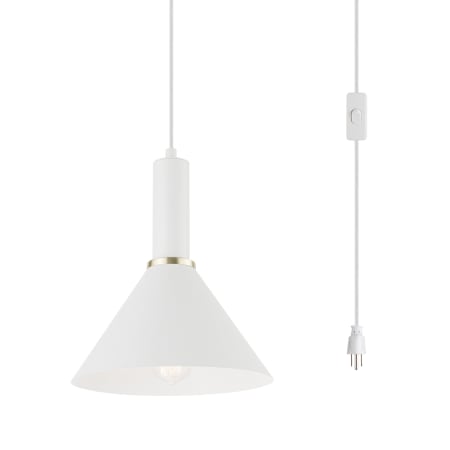 A large image of the Globe Electric 60761 Matte White / Brushed Matte Gold