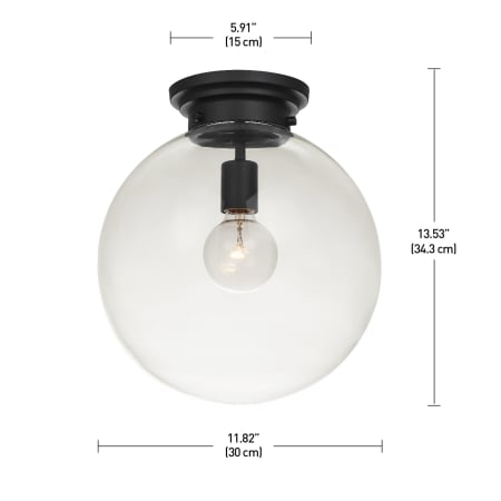 A large image of the Globe Electric 65954 Globe Electric-65954-With Dimensions