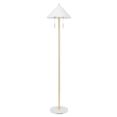 A large image of the Globe Electric 67352 Matte White / Soft Brass