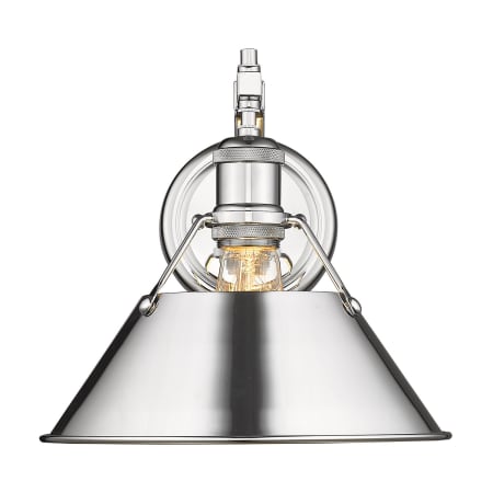 A large image of the Golden Lighting 3306-1W CH Chrome with Chrome Shades