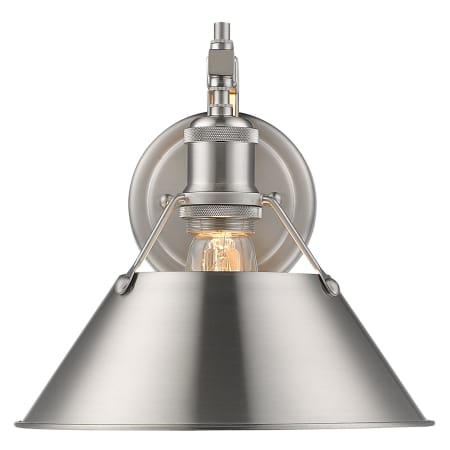 A large image of the Golden Lighting 3306-1W PW Pewter