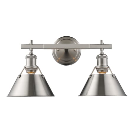 A large image of the Golden Lighting 3306-BA2 PW Pewter