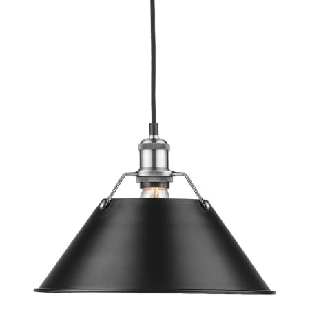 A large image of the Golden Lighting 3306-L PW Pewter with Black Shades