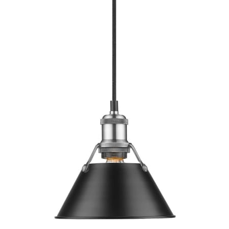 A large image of the Golden Lighting 3306-S PW Pewter with Black Shades