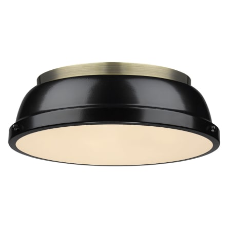 A large image of the Golden Lighting 3602-14-AB Aged Brass / Black