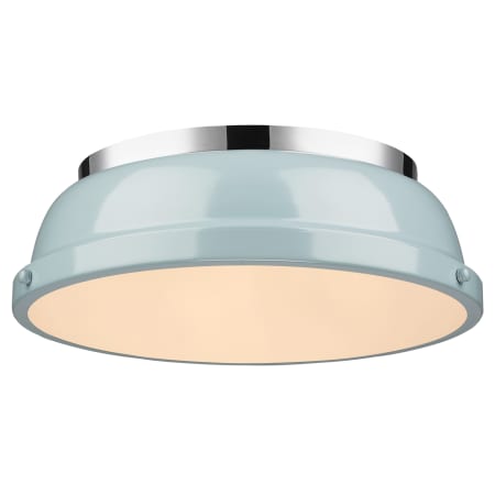 A large image of the Golden Lighting 3602-14-CH Chrome / Seafoam