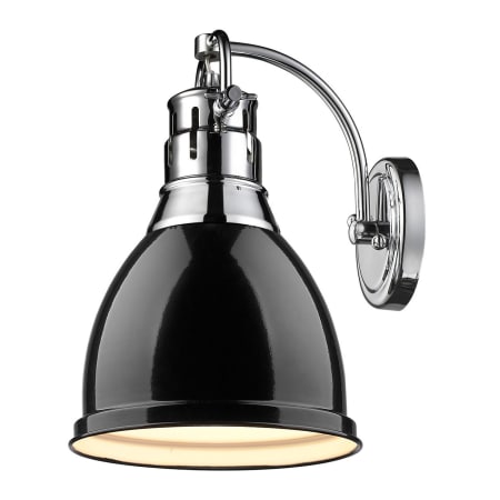A large image of the Golden Lighting 3602-1W-CH Chrome / Black