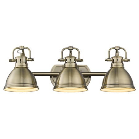 A large image of the Golden Lighting 3602-BA3-AB Aged Brass / Aged Brass