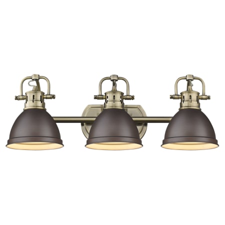 A large image of the Golden Lighting 3602-BA3-AB Aged Brass / Rubbed Bronze