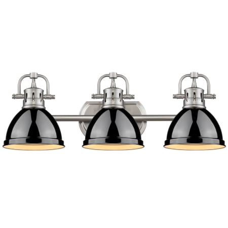 A large image of the Golden Lighting 3602-BA3-PW Black