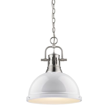 A large image of the Golden Lighting 3602-L-PW Pewter / White