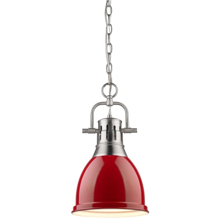 A large image of the Golden Lighting 3602-S-PW Pewter / Red