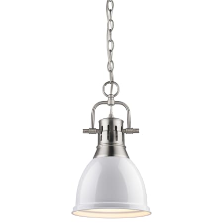 A large image of the Golden Lighting 3602-S-PW Pewter / White