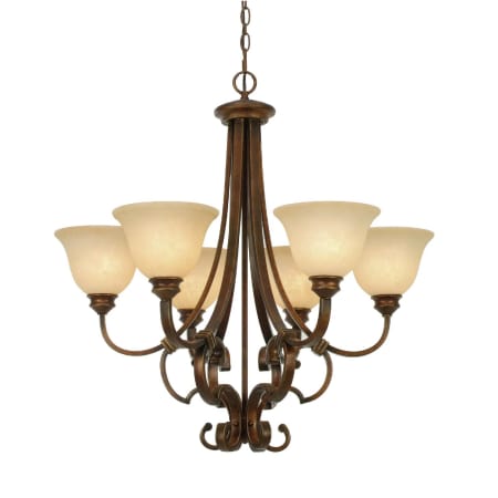 A large image of the Golden Lighting 3711-6 Champagne Bronze