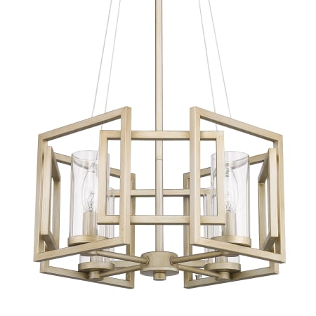A large image of the Golden Lighting 6068-4P Chandelier with Light Off - WG