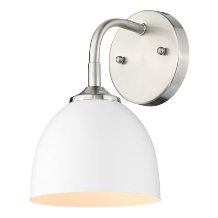 A large image of the Golden Lighting 6956-1W WHT Pewter