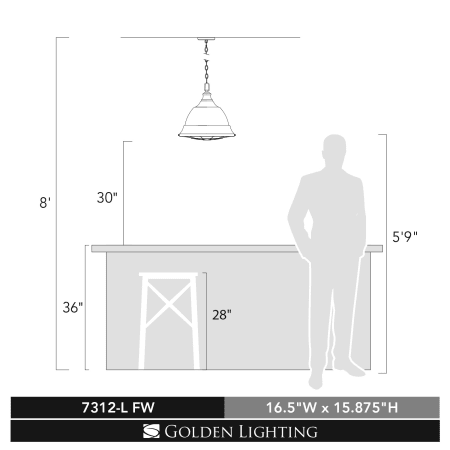 A large image of the Golden Lighting 7312-L FW Alternate View