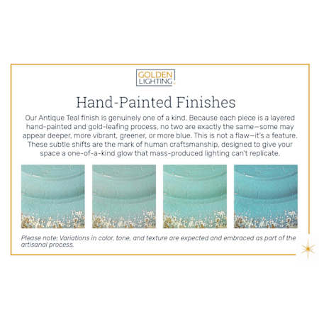 A large image of the Golden Lighting 0865-FM TEAL Hand Painted