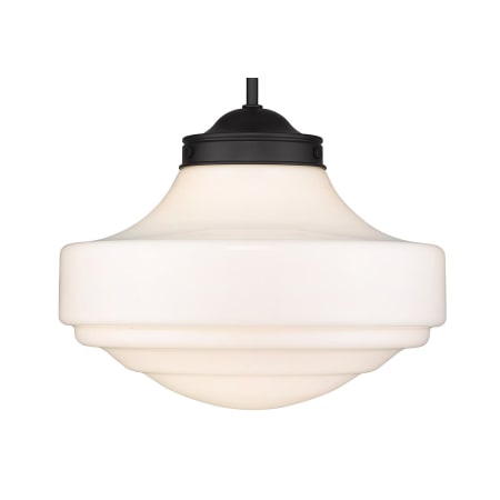 A large image of the Golden Lighting 0508-L Matte Black / Vintage Milk Glass