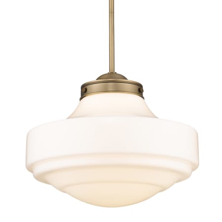 A large image of the Golden Lighting 0508-L Modern Brass / Vintage Milk Glass