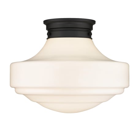 A large image of the Golden Lighting 0508-LSF Matte Black / Vintage Milk Glass