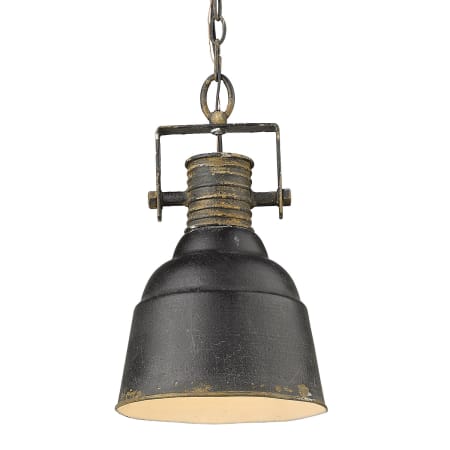 A large image of the Golden Lighting 0843-1P Antique Black Iron