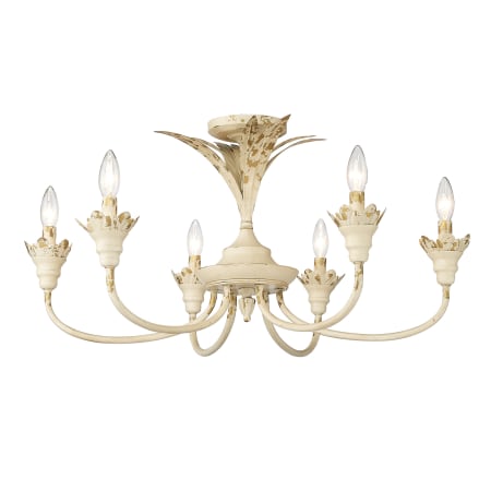 A large image of the Golden Lighting 0846-6SF Antique Ivory