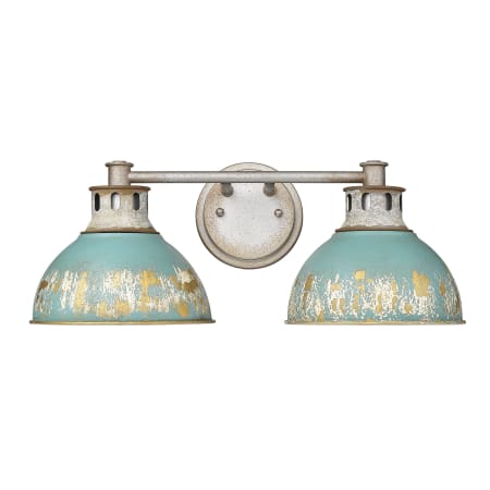 A large image of the Golden Lighting 0865-BA2 TEAL Aged Galvanized Steel