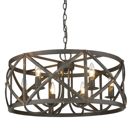 A large image of the Golden Lighting 0890-6 Antique Black Iron