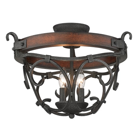 A large image of the Golden Lighting 1821-3SF Black Iron