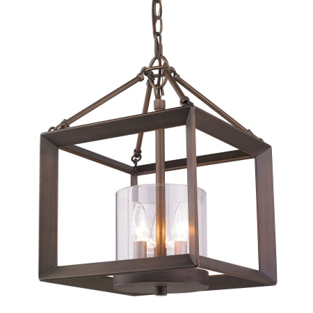 A large image of the Golden Lighting 2073-M3 Gunmetal Bronze / Clear