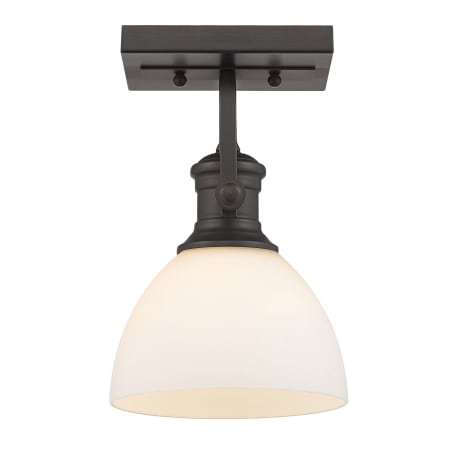 A large image of the Golden Lighting 3118-1SF Rubbed Bronze / Opal