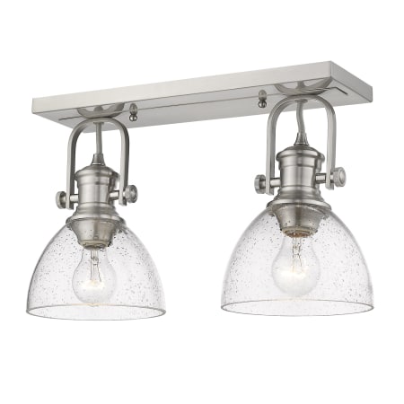 A large image of the Golden Lighting 3118-2SF-SD Pewter