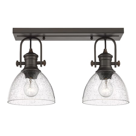 A large image of the Golden Lighting 3118-2SF Rubbed Bronze / Seeded