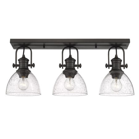 A large image of the Golden Lighting 3118-3SF Rubbed Bronze / Seeded