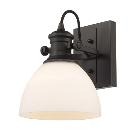 A large image of the Golden Lighting 3118-BA1 Rubbed Bronze / Opal