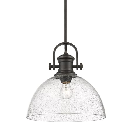 A large image of the Golden Lighting 3118-L Rubbed Bronze / Seeded