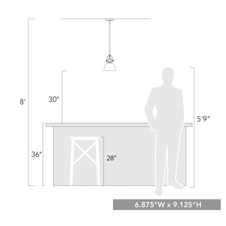 A large image of the Golden Lighting 3118-M1L-OP Size to Scale Image