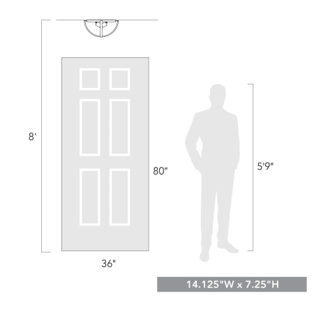 A large image of the Golden Lighting 3167-FM15 Size to Scale Image