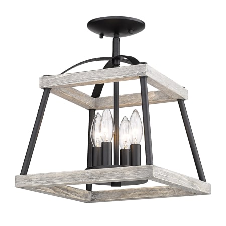 A large image of the Golden Lighting 3184-SF Natural Black / Gray