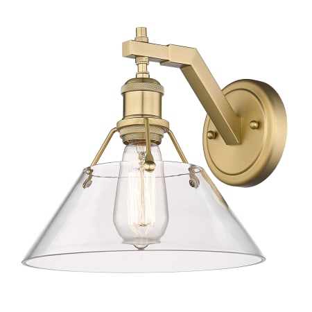 A large image of the Golden Lighting 3306-1W CLR Brushed Champagne Bronze
