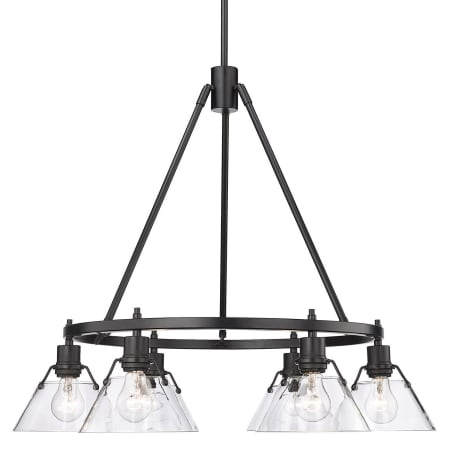 A large image of the Golden Lighting 3306-6 CLR Matte Black