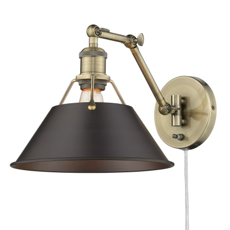 A large image of the Golden Lighting 3306-A1W Aged Brass / Rubbed Bronze