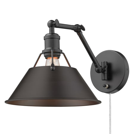 A large image of the Golden Lighting 3306-A1W Matte Black / Rubbed Bronze