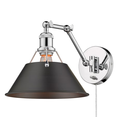 A large image of the Golden Lighting 3306-A1W Chrome / Rubbed Bronze