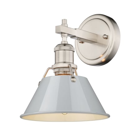 A large image of the Golden Lighting 3306-BA1 PW Pewter / Dusky Blue Shades