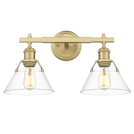 A large image of the Golden Lighting 3306-BA2 CLR Brushed Champagne Bronze